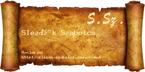 Slezák Szabolcs névjegykártya